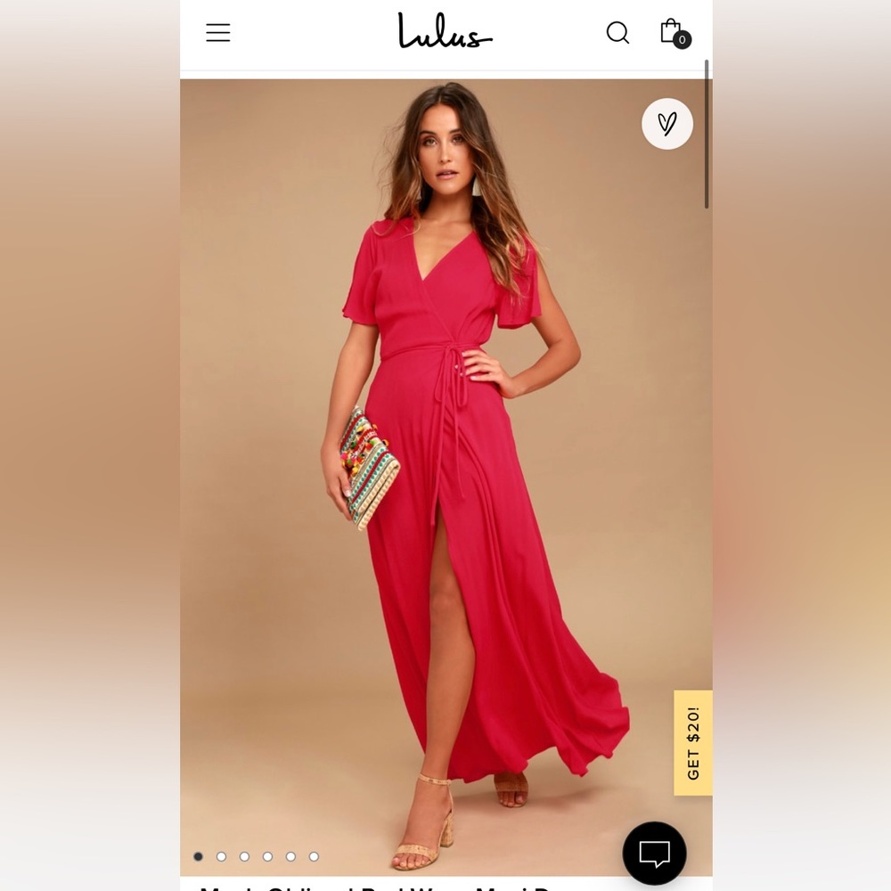Lulu’s: Red Wrap Dress New with Tags!